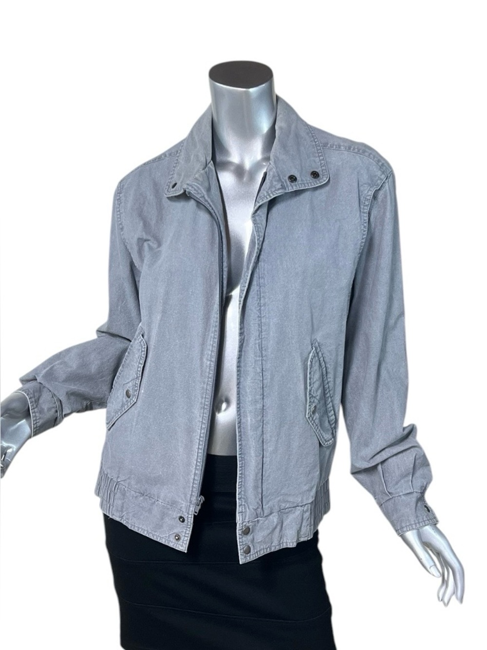 Vintage 80’s Members Only Gray Jacket With Pockets Bungee Waist Adult Size Small